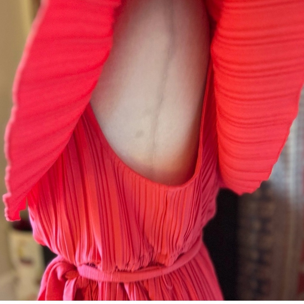 NWT Lane Bryant Convertible Off-Shoulder Pleated Maxi Dress Pink Spring 18/20 - Picture 4 of 6